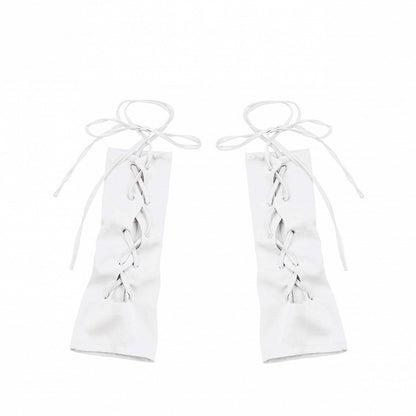 Set-Top mit unregelmäßig verkürzten weißen Ärmeln und Print + Schmetterlings-Top + Neckholder zum Schnüren