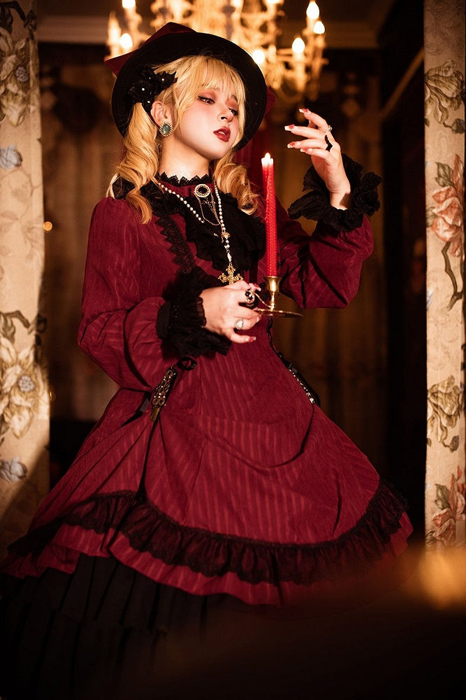 Lolita-Kragen Gothic mit zierlicher Kleidrüsche