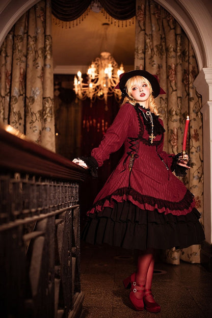 Lolita-Kragen Gothic mit zierlicher Kleidrüsche