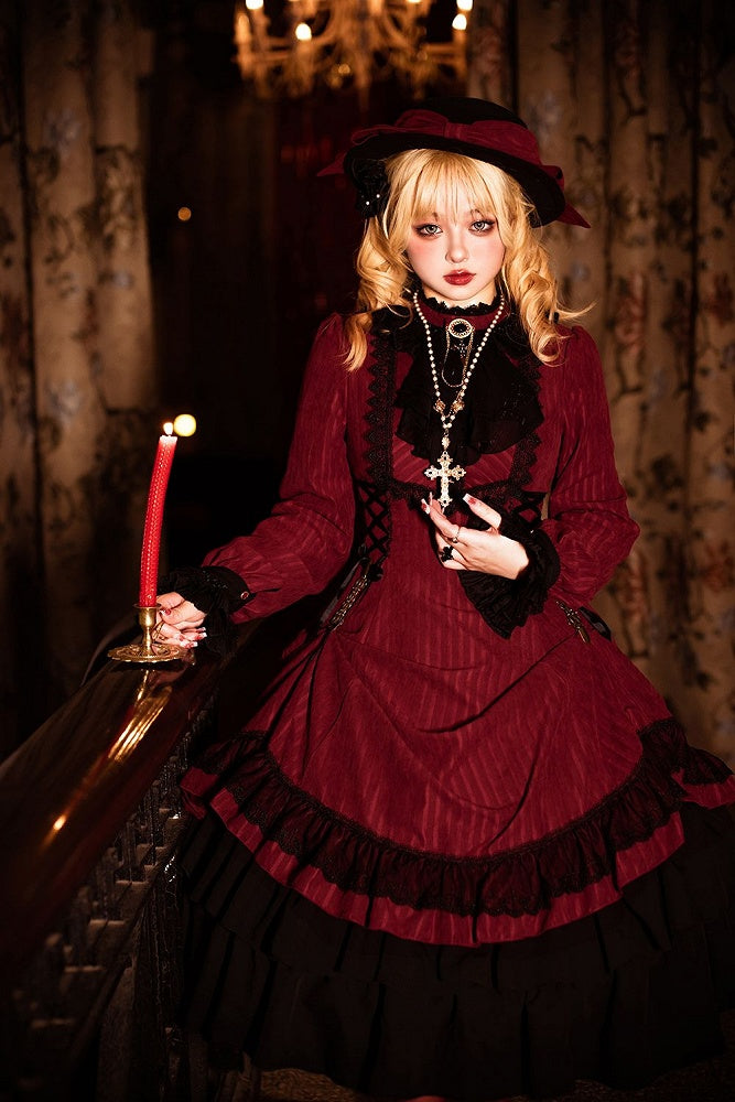 Lolita-Kragen Gothic mit zierlicher Kleidrüsche