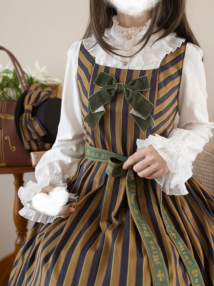 Striped Big four in Otome Style with Lolita – Sash Jumper colors.) Bow Skirt Gothic (Available magical