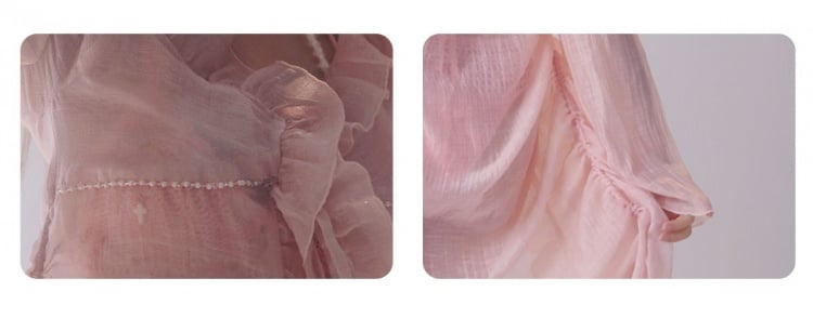 Rosa Sonnenschutz-Überwurf mit Rüschenbesatz