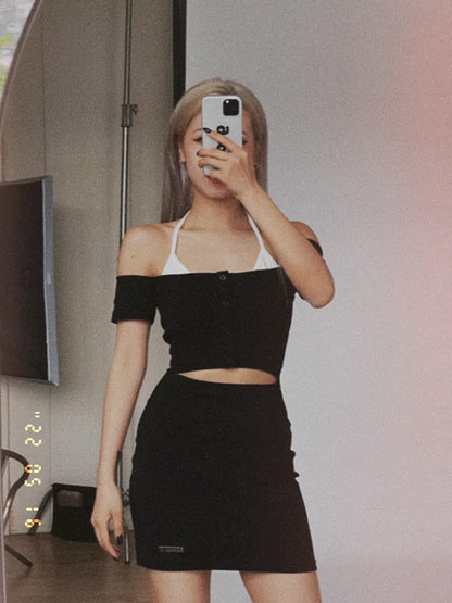 S Taille Kleid Brust Neckholder Ausschnitt Schwarz Ausverkauf 67CM Größe - für