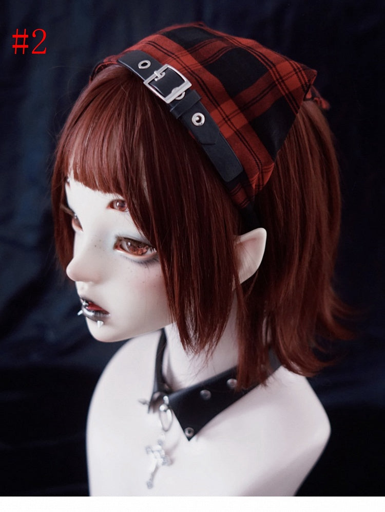 Schalmuster Handgefertigt Und Kariert Rot Dreieck KC Schwarz