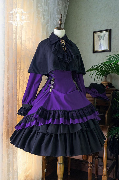 Elegant Cape Autumn Collar Turn-Down Lolita Short Velvet with