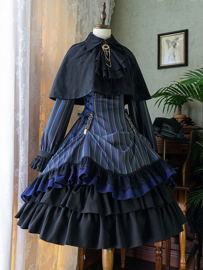 Elegant Cape Autumn Collar Turn-Down Lolita Short Velvet with