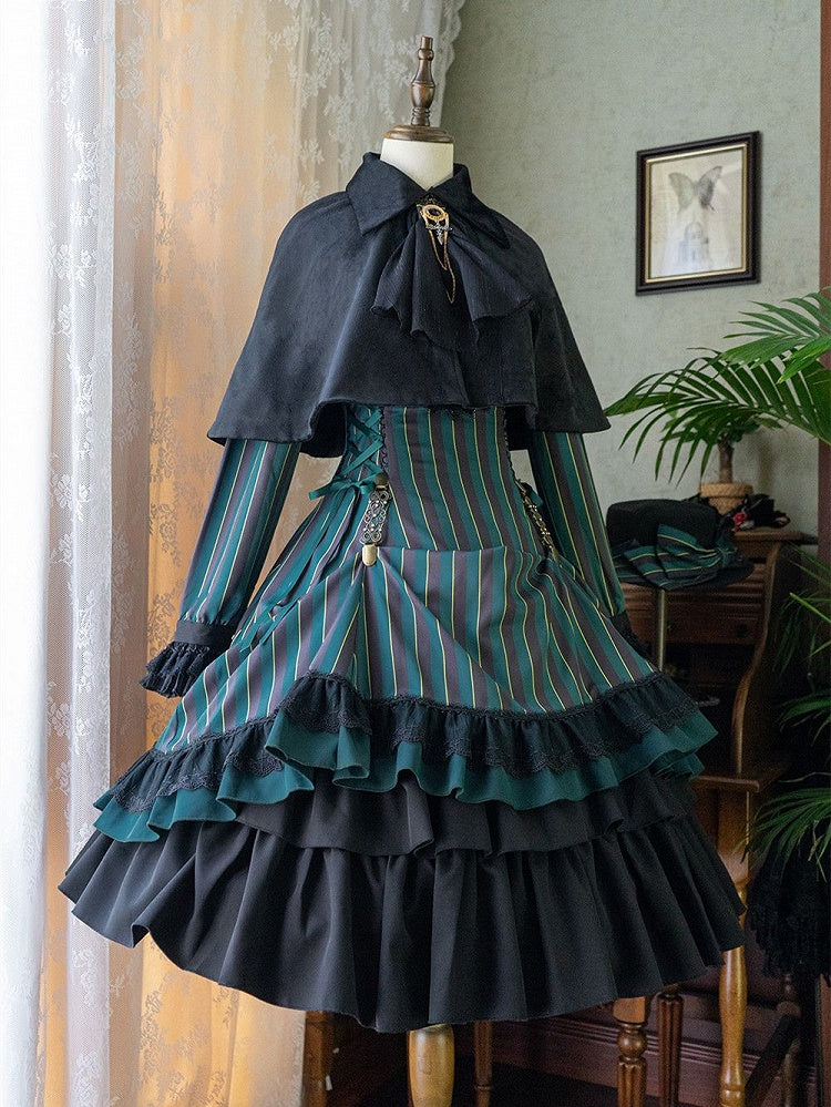 Eleganter Umhang Herbstkragen Turn-Down Lolita Kurzer Samt mit