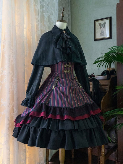 Elegant Cape Autumn Collar Turn-Down Lolita Short Velvet with