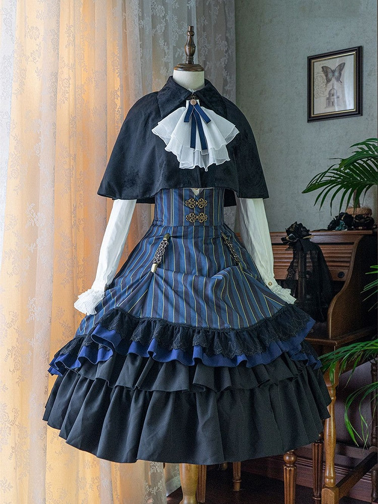 Eleganter Umhang Herbstkragen Turn-Down Lolita Kurzer Samt mit