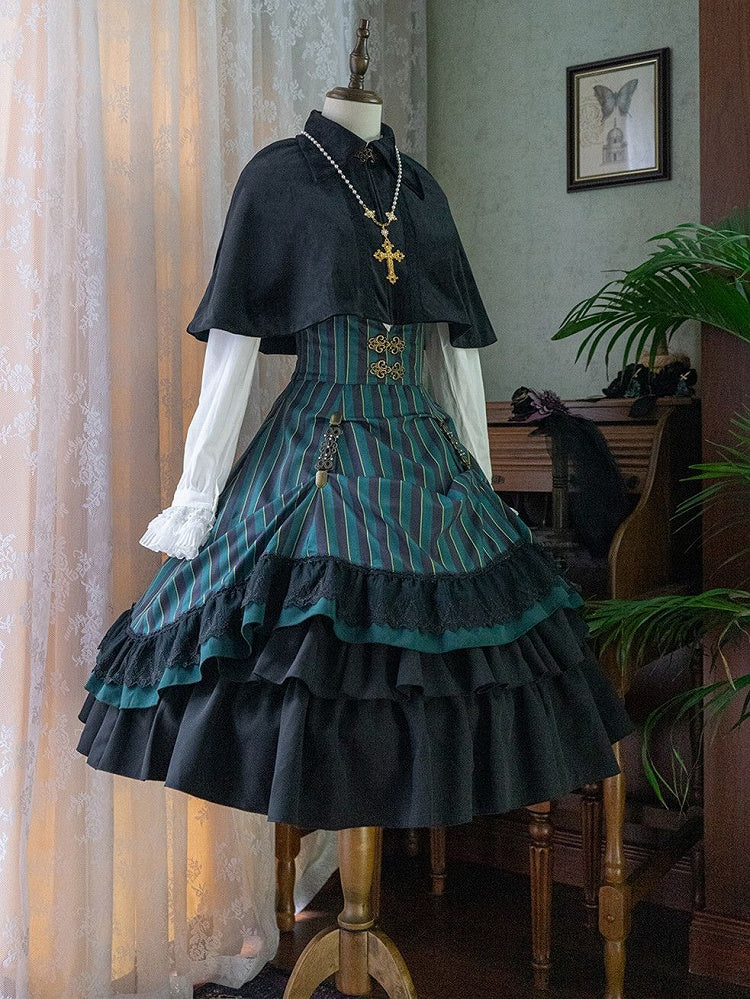 Eleganter Umhang Herbstkragen Turn-Down Lolita Kurzer Samt mit