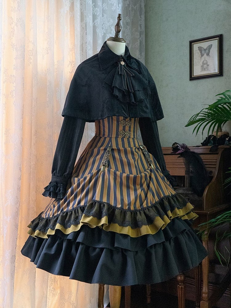 Eleganter Umhang Herbstkragen Turn-Down Lolita Kurzer Samt mit