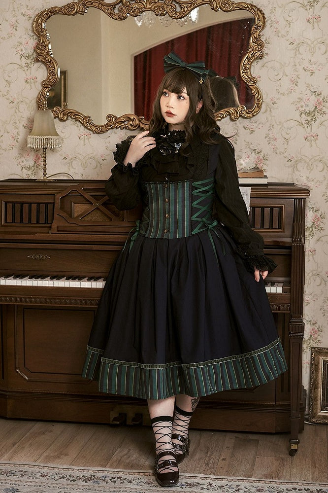 Bluse Gothic Kragen / Weiß Dunkel – Blau) Verfügbar Rot Hoch Farben Lolita Stoff 4 Gewaschen in Wildleder (Schwarz