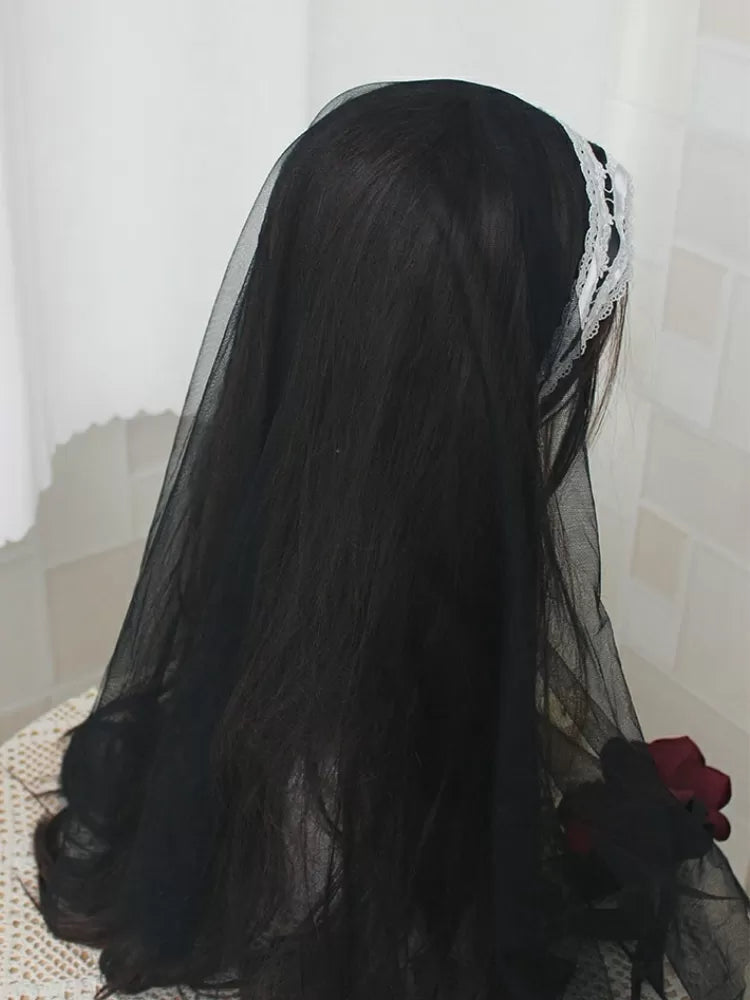 Veil Black White Clearance Lolita Head - Nun