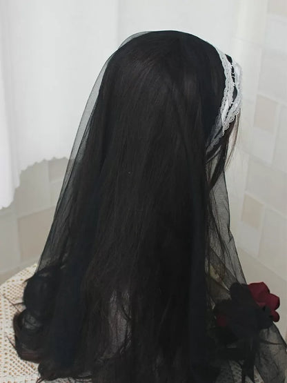 Veil Black White Clearance Lolita Head - Nun