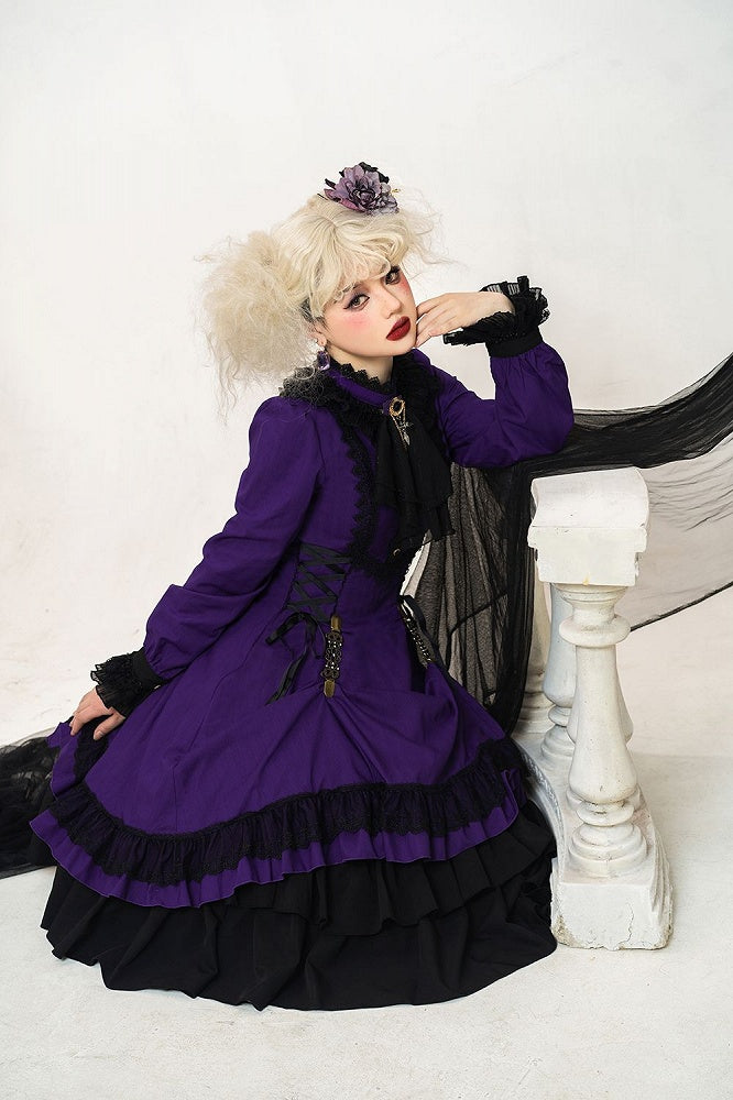 Lolita-Kragen Gothic mit zierlicher Kleidrüsche