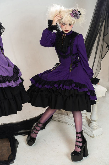 Lolita-Kragen Gothic mit zierlicher Kleidrüsche