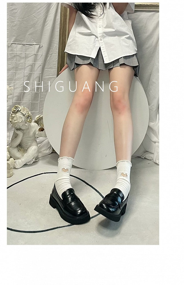 デザイントリムソックス フリル スウィートハート カットアウト