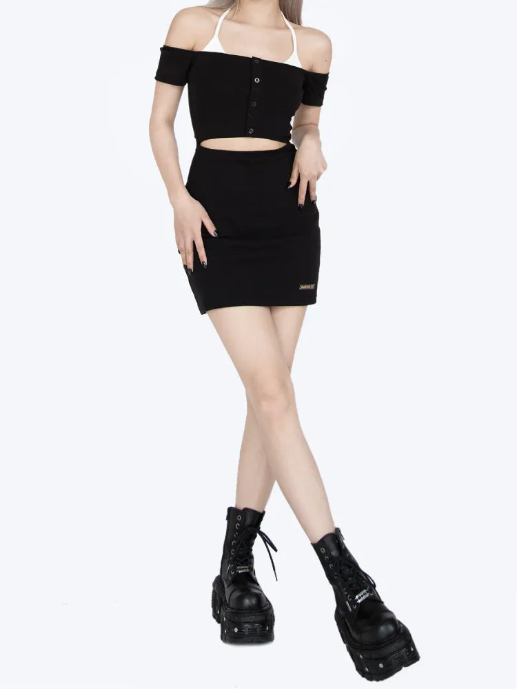 S Taille Kleid Brust Neckholder Ausschnitt Schwarz Ausverkauf 67CM Größe - für