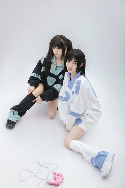 ウォーマーズライト刺繍ムーンホワイト天使星カイワイレッグブルー