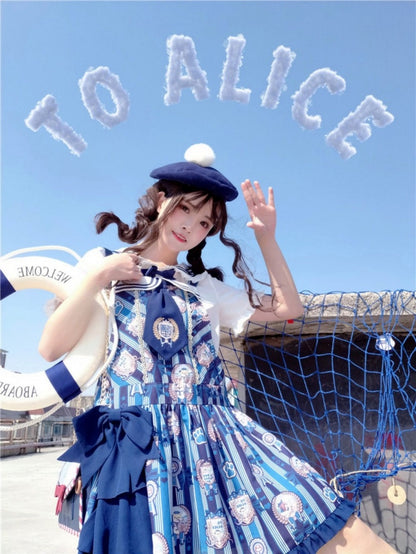 Dog's Detail Bowknot Pattern Dress Overall Badge Glory Dog