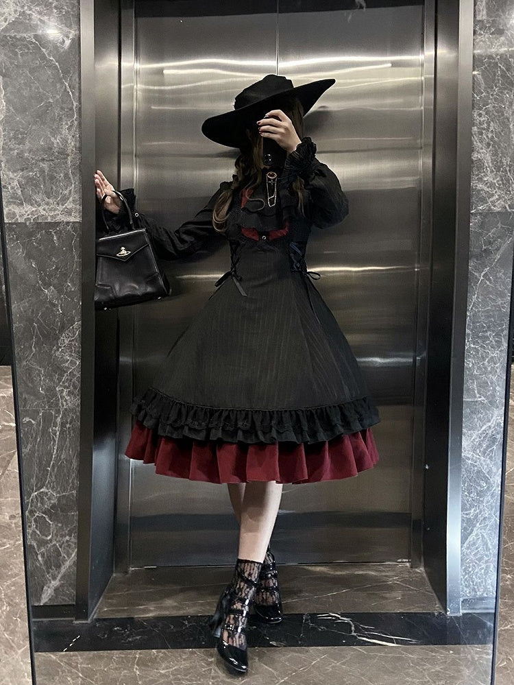 Lolita-Kragen Gothic mit zierlicher Kleidrüsche