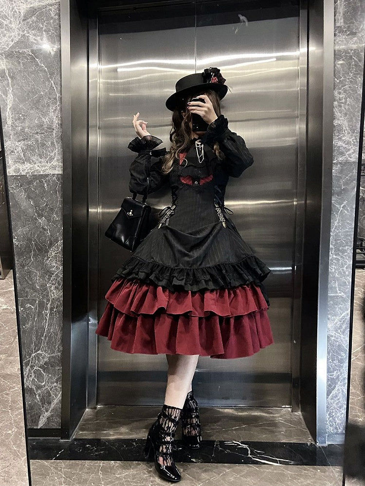 Lolita-Kragen Gothic mit zierlicher Kleidrüsche