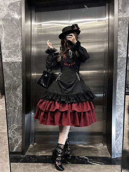 Lolita-Kragen Gothic mit zierlicher Kleidrüsche