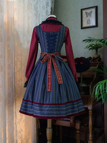 Striped Big four in Otome Style with Lolita – Sash Jumper colors.) Bow Skirt Gothic (Available magical