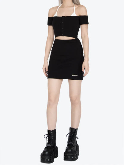 S Taille Kleid Brust Neckholder Ausschnitt Schwarz Ausverkauf 67CM Größe - für