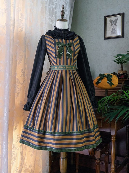 Striped Big four in Otome Style with Lolita – Sash Jumper colors.) Bow Skirt Gothic (Available magical