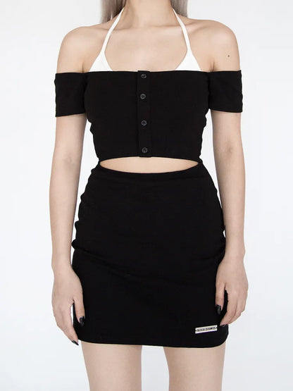 S Taille Kleid Brust Neckholder Ausschnitt Schwarz Ausverkauf 67CM Größe - für