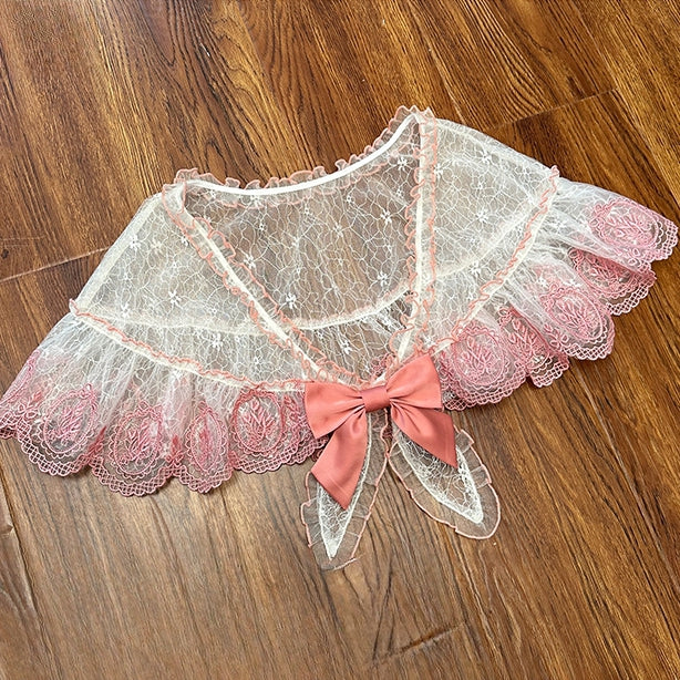 Hemline Tulip / Shawl Blue Gold Black Embroidery Pink