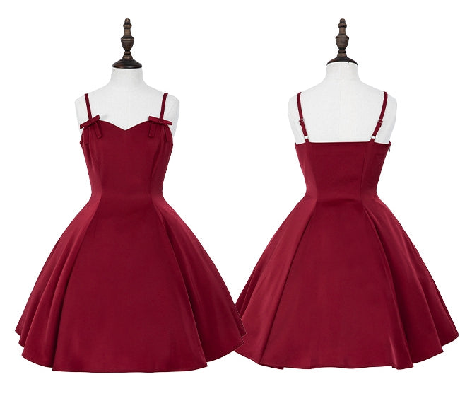 Spaghettiträger Elegantes Kleid Fit Rot Slim