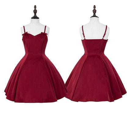 Spaghettiträger Elegantes Kleid Fit Rot Slim