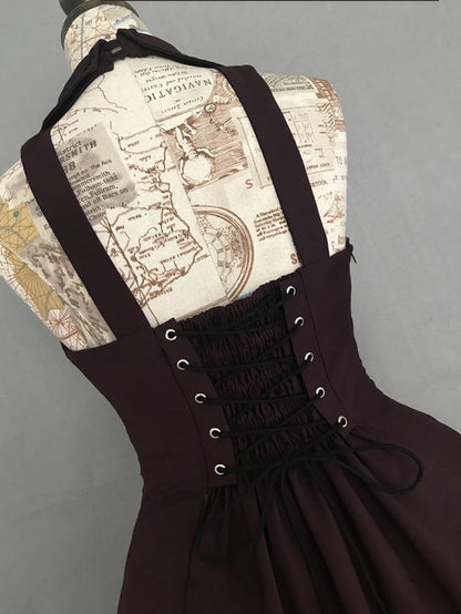 Plus Size Friendly - Dunkelroter Neckholder-Blazer mit Kragen und Pulloverrock