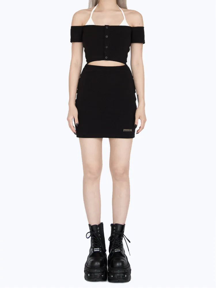 S Taille Kleid Brust Neckholder Ausschnitt Schwarz Ausverkauf 67CM Größe - für