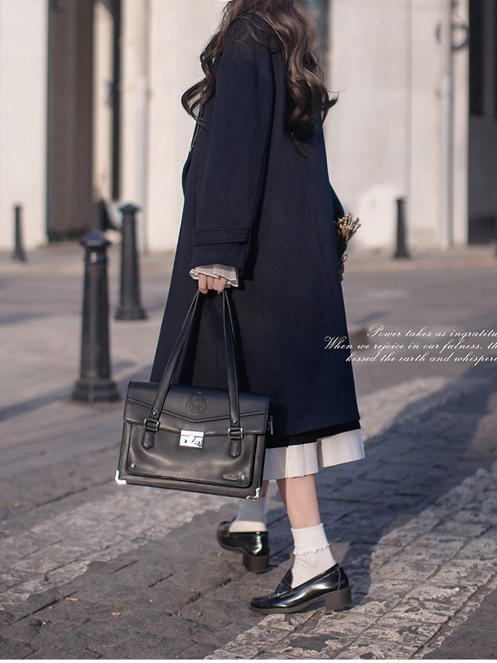 Coat V-neck Pea Dark Blue