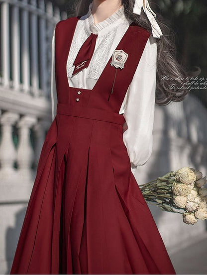 Rüschen Chiffon Hemdärmel Ballonausschnitt Weiß