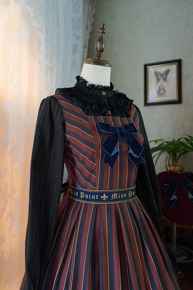 Striped Big four in Otome Style with Lolita – Sash Jumper colors.) Bow Skirt Gothic (Available magical