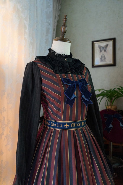 Striped Big four in Otome Style with Lolita – Sash Jumper colors.) Bow Skirt Gothic (Available magical