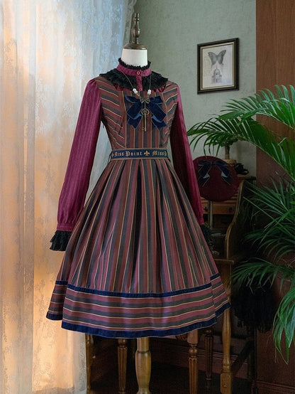 Striped Big four in Otome Style with Lolita – Sash Jumper colors.) Bow Skirt Gothic (Available magical