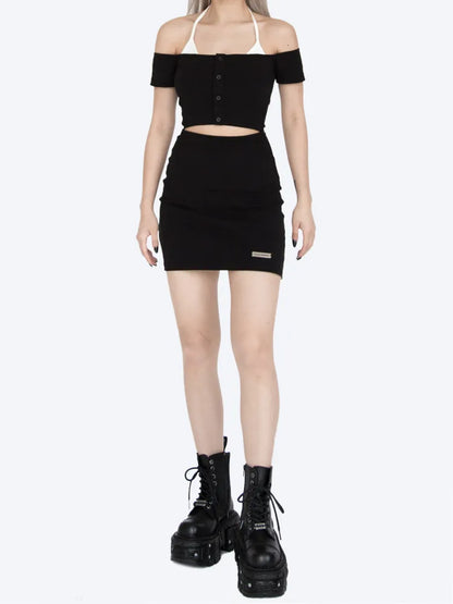 S Taille Kleid Brust Neckholder Ausschnitt Schwarz Ausverkauf 67CM Größe - für