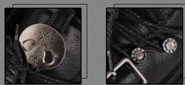 Platforms Skull Studs Decorated Lolita Star PU Punk Black