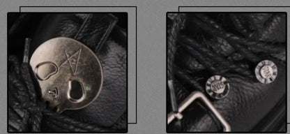 Platforms Skull Studs Decorated Lolita Star PU Punk Black