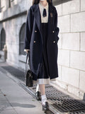 Coat V-neck Pea Dark Blue