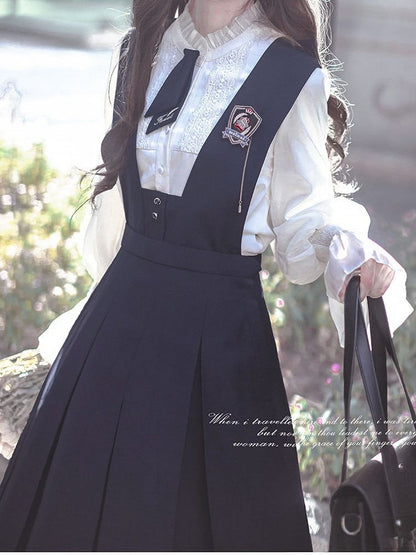 Rüschen Chiffon Hemdärmel Ballonausschnitt Weiß