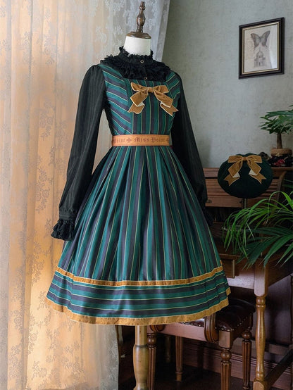 Striped Big four in Otome Style with Lolita – Sash Jumper colors.) Bow Skirt Gothic (Available magical