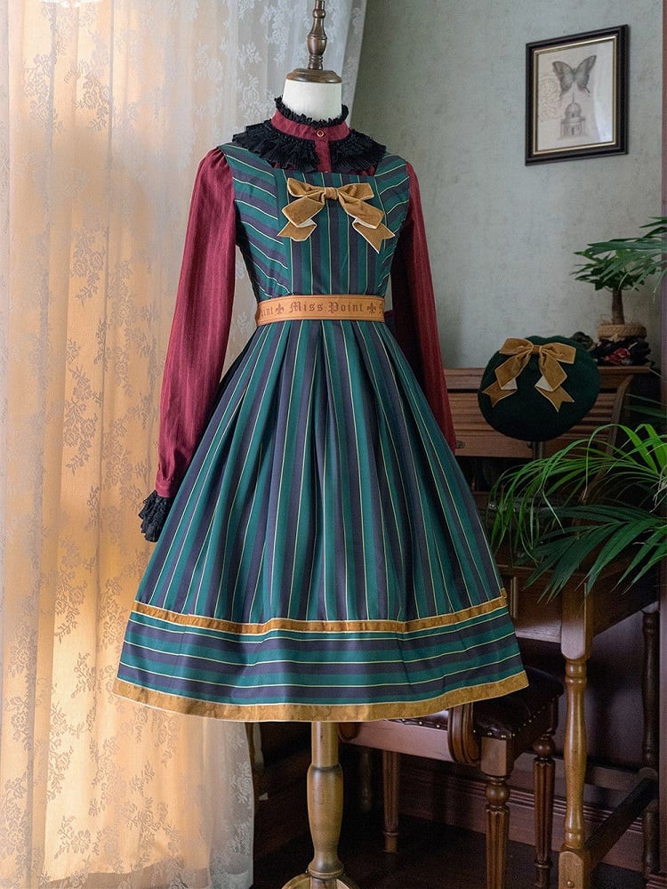 Striped Big four in Otome Style with Lolita – Sash Jumper colors.) Bow Skirt Gothic (Available magical