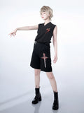 Command Night Shorts Ouji Cross Embroidery Thorn
