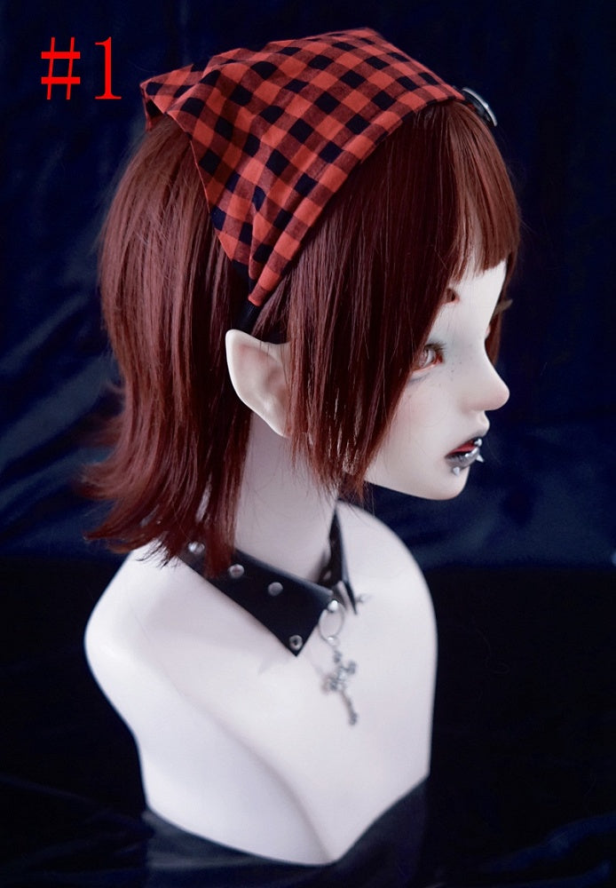 Scarf Pattern Handmade And Plaid Red Triangle KC Black